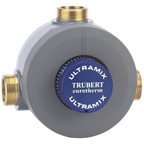 Mitigeur thermostatique de douche 56 à 400 l/min – Finition époxy gris – Plage de réglage 10 à 50 °C – Sécurité anti-brûlure – Eurotherm (1/3)