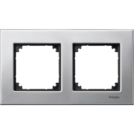 System M Plaque dble plan metal chr bri SCHNEIDER MTN403260