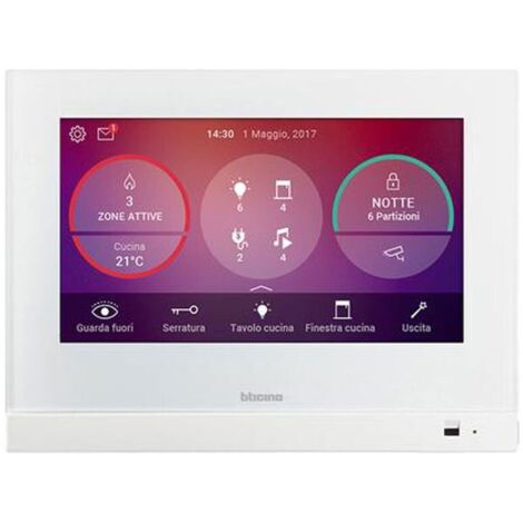 Ecran 7pouces HOMETOUCH portier ou gestion MyHOMEUp blanc BTICINO BT3488W (1/8)