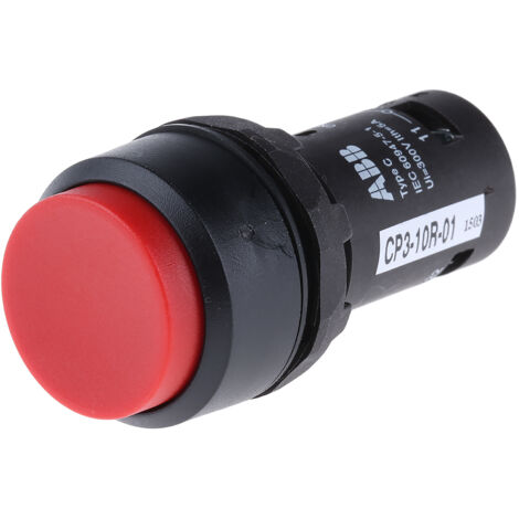 Bouton-poussoir ABB Rouge , Momentané, Compact, NF ( Prix pour 1 ) (1/2)