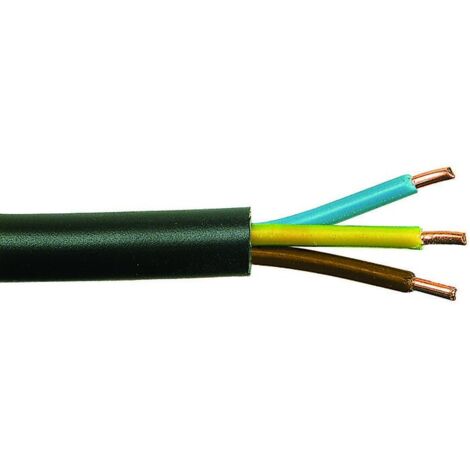 Câble électrique U-1000 R2V 3G6 mm² – Câble rigide industriel métré – Pour chantiers humides – Vendu au mètre – Dhome