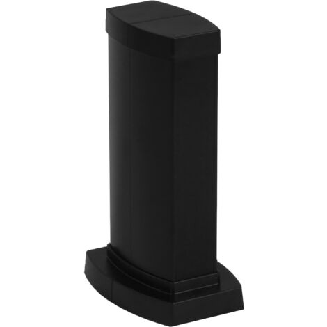 Colonnette à clippage direct 2 compartiments hauteur 0,30m couvercle PVC et corps en alu noir RAL9017 LEGRAND 653022