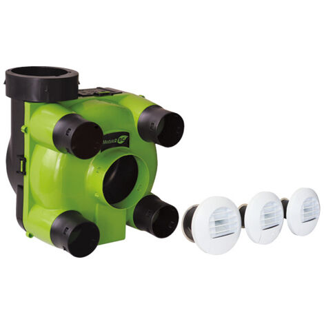 Groupe VMC simple flux hygroréglable Kit Modulo 2 BC,T3 T7, pile NATHER 990581