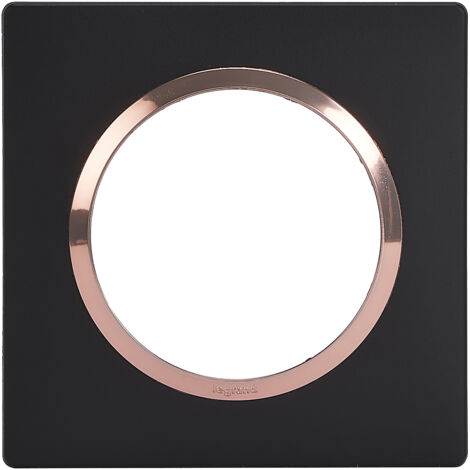 Legrand – Plaque carrée Dooxie 1 poste – Finition noir velours avec bague cuivre – Compatible avec mécanismes Dooxie – Installation facile (1/2)