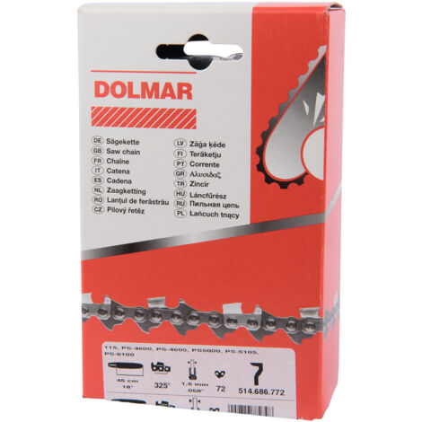 Dolmar 514686772 Chaîne Powermatch 18"/45 cm • 72 maillons • 0,325" • 1,5 mm
