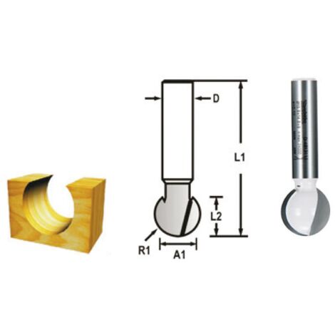 FRAISE BOULE Q 8 DIA 9,5 MAKITA D-48119 (1/2)