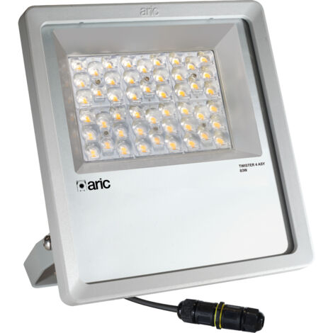 PROJECTEUR TWISTER 4 ASY gris 83W 3000K IP66 IK08 Asy 125°x65 10050lm 50000h ARIC 51698 (1/3)