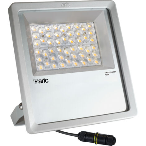 PROJECTEUR TWISTER 4 ASY gris 120W 3000K IP66 IK08 Asy 125°x65 14000lm 50000h ARIC 51699 (1/3)