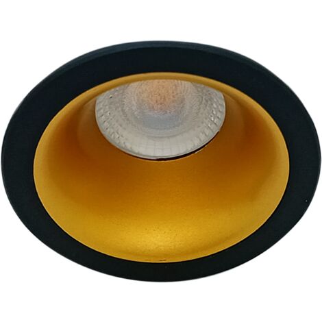 SPOT ENCASTRE REDA BL 6W CCT 3K-4K DIM COL. NOIRE / REFL. DORE AEROSPOT 158486 (1/2)