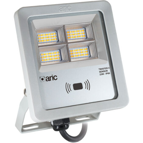 projecteur à led - aric twister 4 - 23w - 3cct - gris - détecteur 51690