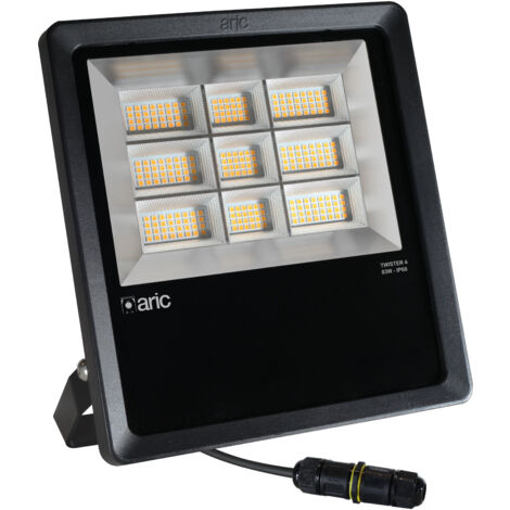 PROJECTEUR TWISTER 4 noir 83W 3000K IP66 IK08 12870lm 90° 50000h ARIC 51670 (1/3)