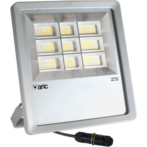 PROJECTEUR TWISTER 4 gris 83W 4000K IP66 IK08 13280lm 90° 50000h ARIC 51676 (1/3)