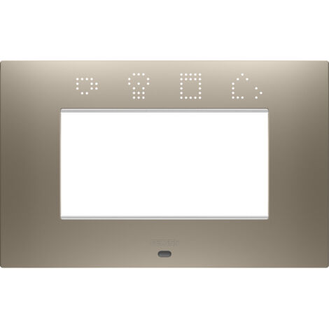 PLAQUE EGO SMART RECT. 4P BRONZE CLAIR GEWISS GW16004SBR (1/2)