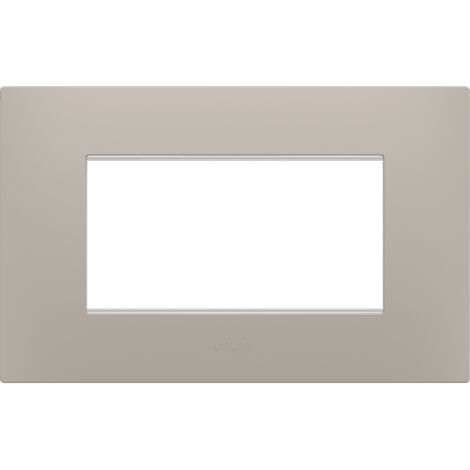 PLAQUE EGO RECTANGULAIRE 4P SABLE FONCÉ GEWISS GW16004DS (1/2)