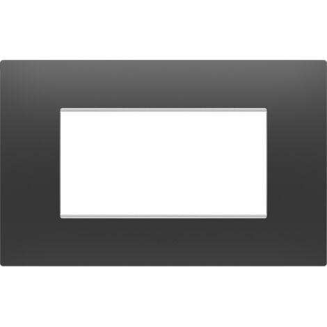 PLAQUE EGO RECTANGULAIRE 4P NOIR GEWISS GW16004DB (1/2)