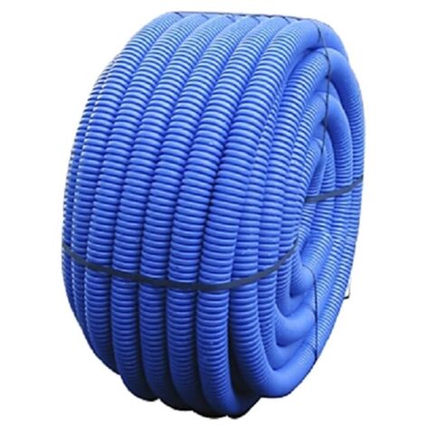 Polypipe – Gaine TPC annelée bleue D.63mm – Longueur 50m – Double paroi pour protection réseaux d'eau – Normes NF
