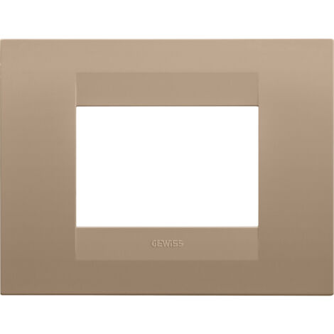 PLAQUE GEO RECTANGULAIRE 3P CUIVRE DOUX GEWISS GW16403VX (1/2)