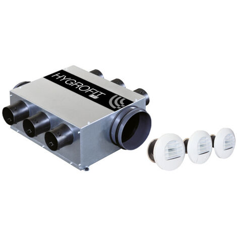 Kit VMC hygro B HYGROFIT 2.0 T3-T7 élec 230 V simple flux hygroréglable plat très basse conso NATHER 557042