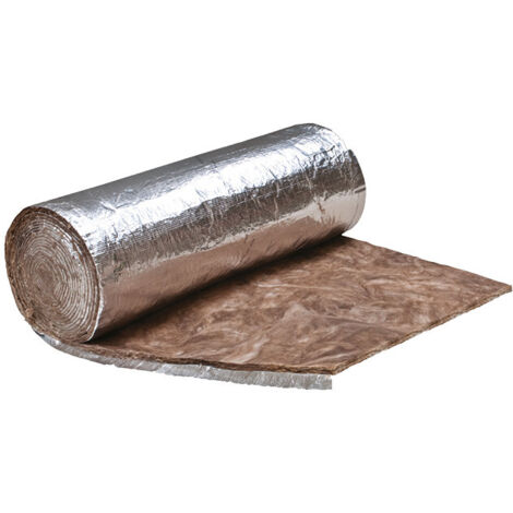 Panneau d'isolation laine de verre 25 mm – Rouleau 15.6 m² (13x1,2m) – ECOSE pour chantiers humides – Thermo Tek Alu Eco ALL – Nather