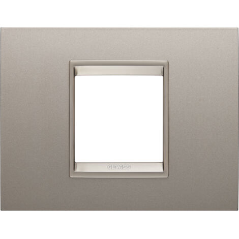 PLAQUE LUX RECT. 2P MÉTAL BRONZE PERLÉ GEWISS GW16202XP (1/2)