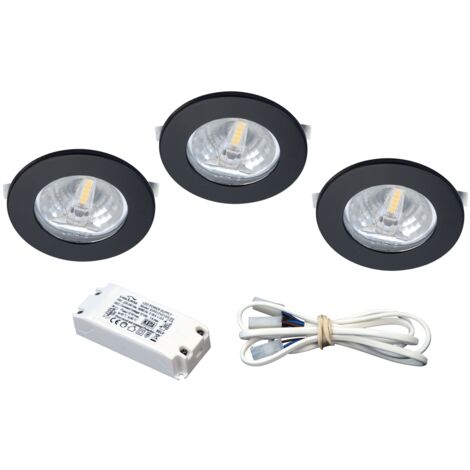 spot encastré à led - aric s1200 - g4 - 3 x 1.8w - 3000k - noir - aric 51362