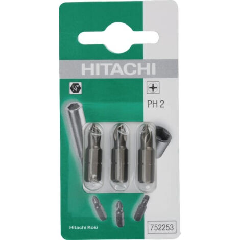 Embout Phillips N°2 L.25 x 3 HIKOKI 752253 (1/2)