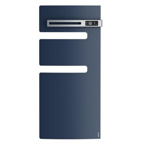 ATLANTIC - Radiateur sèche-serviettes connecté Serenis avec soufflerie mât droite 1500W Bleu profond - 850590 (1/3)