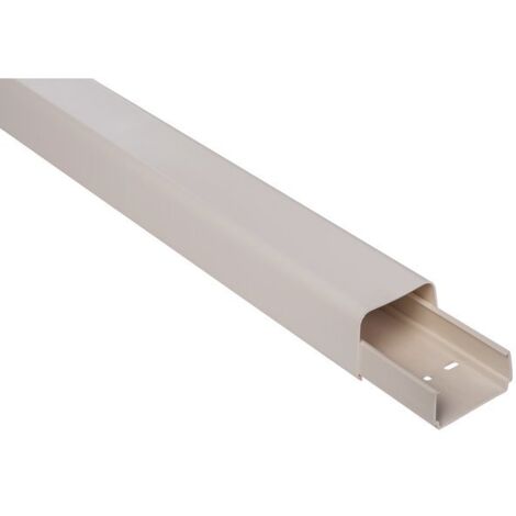 Plombservice – Goulotte plastique rigide 25mm x 30mm – Longueur 2m – PVC rigide blanc crème RAL 9001 – Étriers de fixation inclus