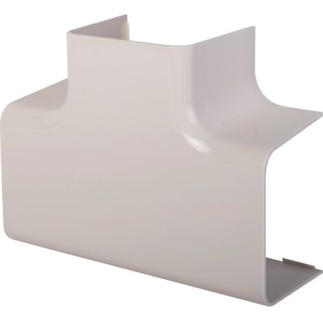 Ecolands – Té de dérivation en plastique rigide beige – Largeur goulotte 110 mm – Pour systèmes de goulottes électriques – Esthétique soignée (1/3)