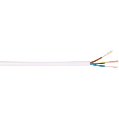 Câble souple domestique H05 VV-F blanc - 3G1 mm² - Couronne de 50 m - Lynelec