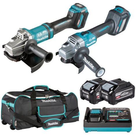 Makita – Pack de 2 outils électroportatifs 40V – DK0227G201 – 2 batteries BL4040F 4.0Ah – Chargeur DC40RA – Meuleuses pour béton armé (1/3)
