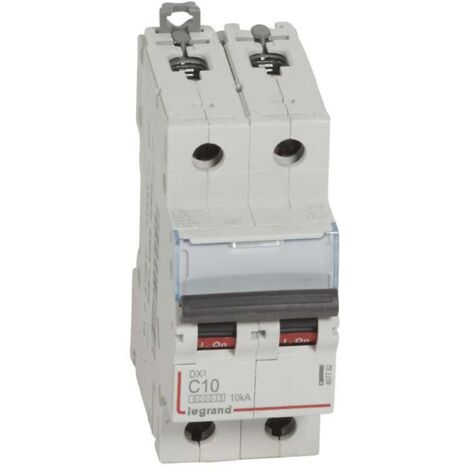 Disjoncteur bipolaire 10A courbe C Vis/Vis- 407782 - Legrand