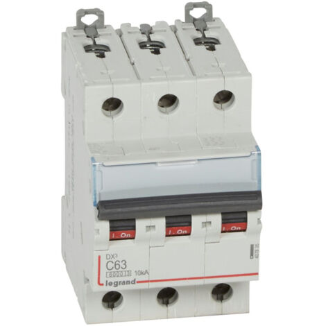 disjoncteur 63a 10ka courbe c triphasé legrand dx3 vis / vis