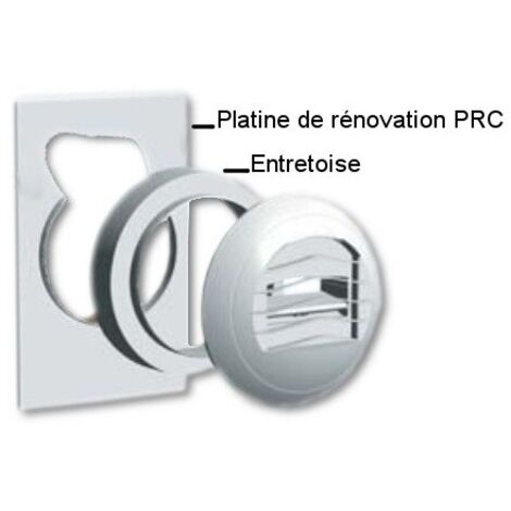 Platine de rénovation pour remplacement de bouche de ventilation avec entretoise S&P (UNELVENT) 858181