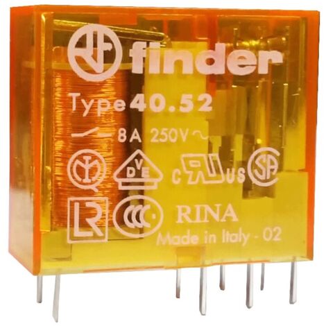 Relais circuit imprimé 2RT 8A 12V AC AgNi FINDER 405280120000PAC (1/2)
