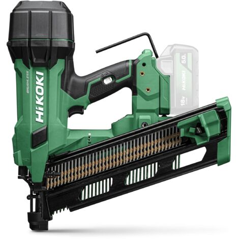Hikoki – Cloueur 90mm 21° 18V Li-ion Brushless – Tête ronde bande plastique – Pour bois dur – Sans batterie ni chargeur (1/3)