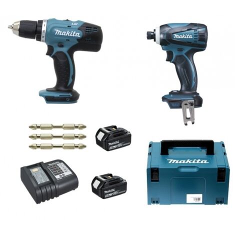 Lot de 2 outils MAKITA DLX2022SJ3 (Perceuse Visseuse DDF453 - Visseuse à chocs DTD146) - 18V Li-Ion 3Ah