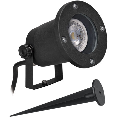 ASTER Proj. Ext. IP65 IK07 GU10 basc. noir a/lpe LED 4,5W 3000K 470lm incl. ARIC 50205 (1/5)