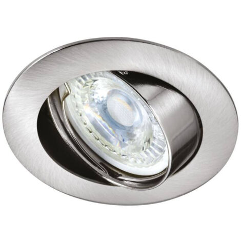 GALAXY Encastré GU10 rond basculant nickel Lpe non incl.,conx°s/outil ARIC 4891