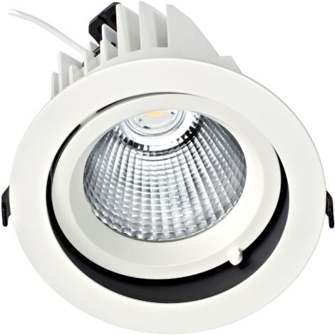 RANDY 3 Downlight rond orientable blanc 70° LED intég 36,6W 4000K 3600lm ARIC 50125 (1/2)