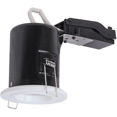 Aric – Spot encastrable fixe GU10 blanc en aluminium – Conformité RT2012 – Pour montage dans espaces confinés – 50733 (1/4)