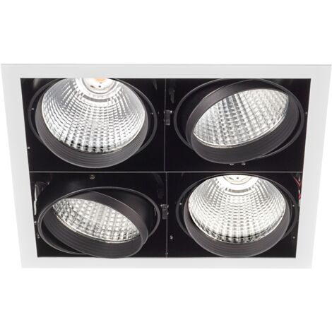 KIT QUADRA QUATRO -Downlight orient. blanc 4 mod. LED 34W 3000K 40° 3300lm incl ARIC 51182 (1/3)