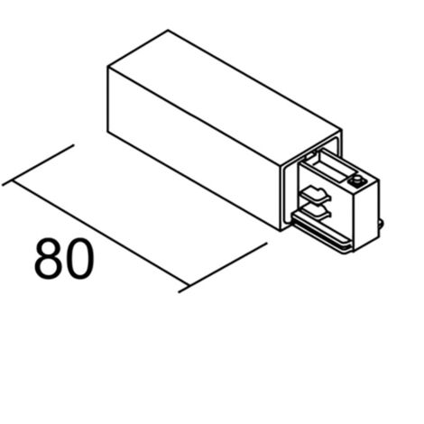 alimentation gauche - pour rail 3 allumages - aric 023 - blanc - aric 16349