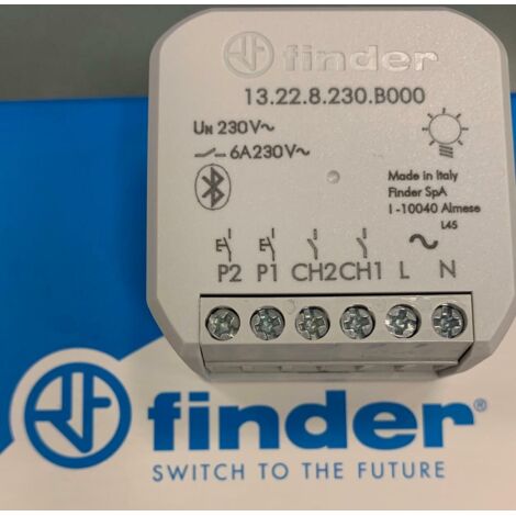 Actionneur multifonction YESLY 2NO 6A 230V AC Bluetooth à encastrer FINDER 13228230B000PAS (1/2)