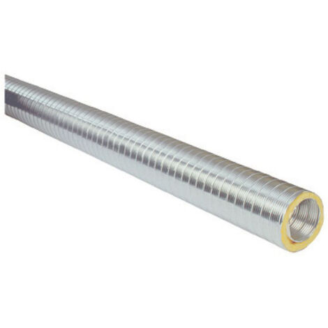 Atlantic – Conduit semi-rigide calorifugé Ø125 mm x 2 m – Aluminium multicouche T450 – Isolation haute densité – Tubage pour chaudières fioul/gaz