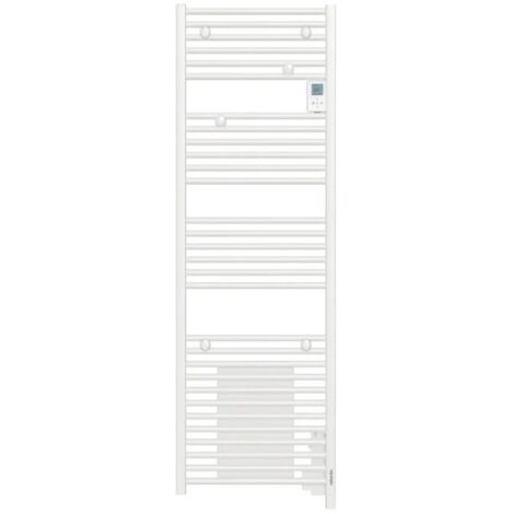 Atlantic – Sèche-serviette électrique 851127 1500W – Design tubes ronds et carrés – Fonction Boost – Installation murale – Acier blanc brillant
