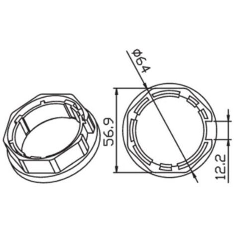 Adaptateur octogonal 60 x 0,8mm CAME 001YK5102 (1/2)