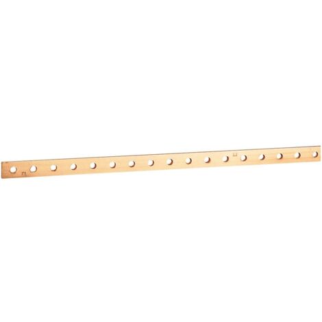 Barre cuivre plate rigide à trous taraudés section 15x4mm 200A ou 160A admissibles longueur 990mm LEGRAND 037433
