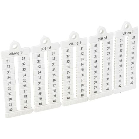 100 repères à lecture verticale pour bloc de jonction viking 3 pas 5mm avec chiffres 31 à 40 LEGRAND 039558 (1/2)