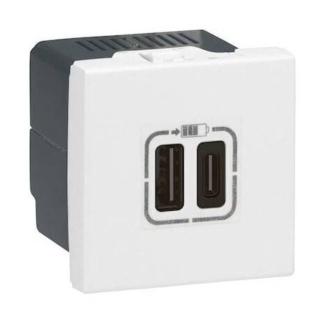 PRISE MOSAIC CHARGEUR 2 USB TYPE A + C LEGRAND 077592